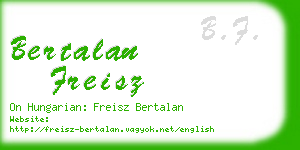 bertalan freisz business card